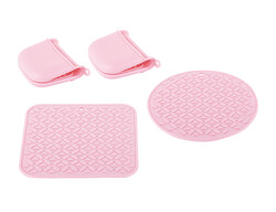 SİLİKON AÇIK PEMBE 4 PARÇA NİHALE TUTAMAÇ SETİ - Tantitoni