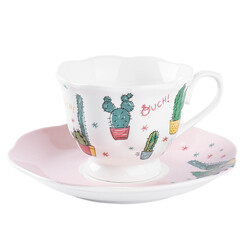 2Lİ LOVELY CACTUS NEW BONE KAHVE FİNCAN TAKIMI - 4