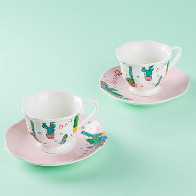 2Lİ LOVELY CACTUS NEW BONE KAHVE FİNCAN TAKIMI - 3