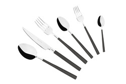 36 PARÇA DUBLIN MAT SİMLİ FÜME PASLANMAZ ÇELİK ÇATAL BIÇAK KAŞIK TAKIMI - Tantitoni