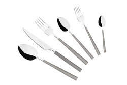 36 PARÇA DUBLIN MAT SİMLİ GRİ PASLANMAZ ÇELİK ÇATAL BIÇAK KAŞIK TAKIMI - Tantitoni