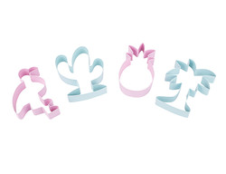 4 PARÇA ŞEKİLLİ PASLANMAZ ÇELİK KURABİYE KALIBI SETİ - Tantitoni