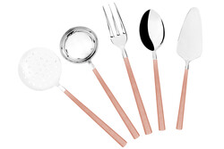 5 PARÇA DUBLIN MAT SİMLİ PEMBE BÜYÜK SERVİS TAKIMI - Tantitoni