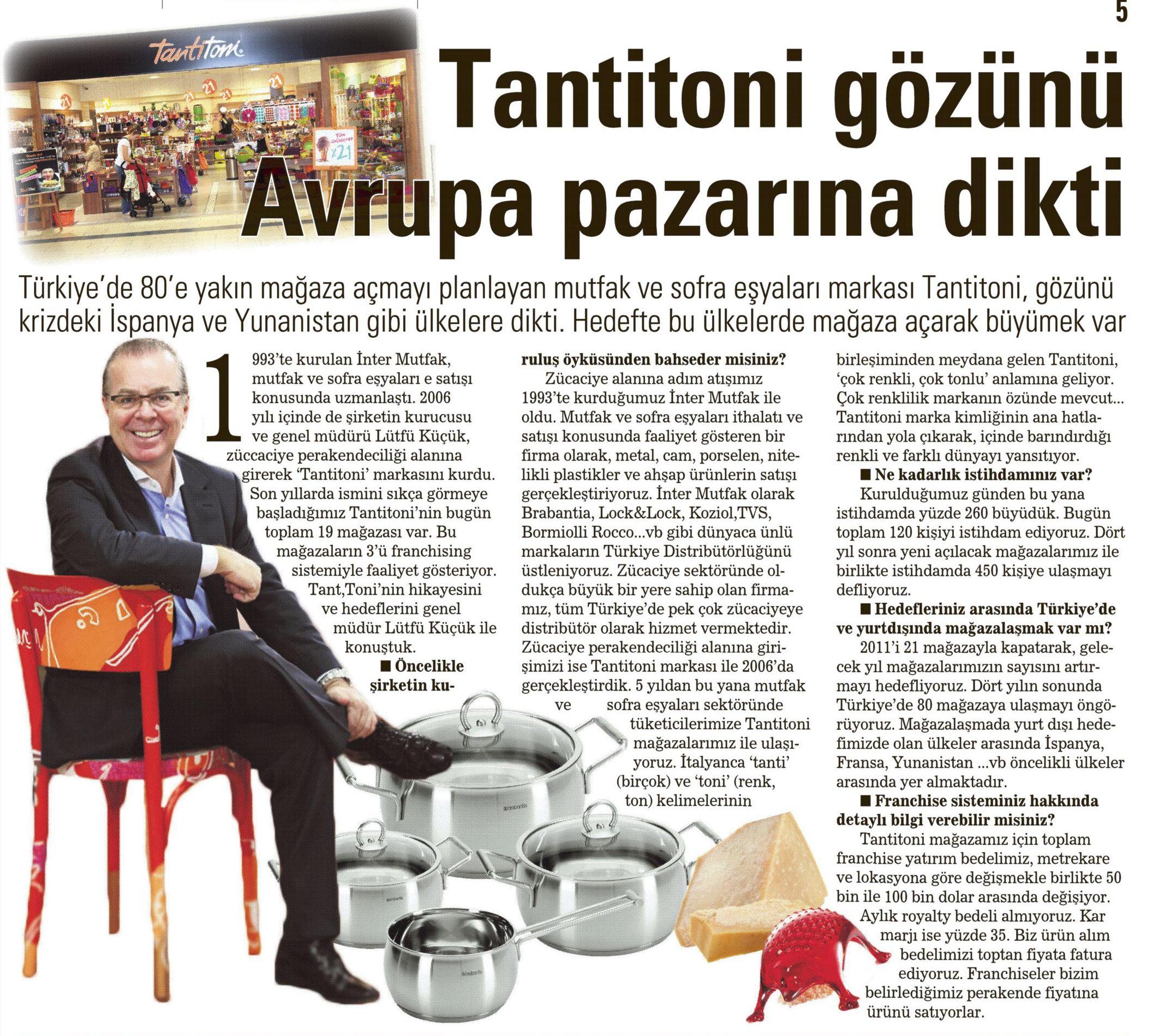 Sabah Gazetesi - Tantitoni gözünü Avrupa pazarına dikti