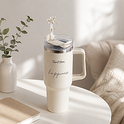 AÇIK KAHVE DESENLİ PASLANMAZ ÇELİK PİPETLİ TERMOS BARDAK 1.2L - 3