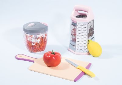 AÇIK PEMBE GRİ BÜYÜK PRATİK DOĞRAYICI 900ML