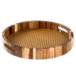 AKASYA AĞACI HAZERAN YUVARLAK TEPSİ 35X5CM - TANTİTONİ