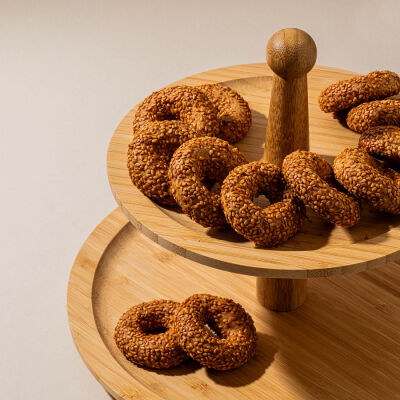 BAMBU İKİ KATLI KURABİYELİK 26X20CM - 2