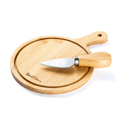 BAMBU PEYNİR KESME TAHTASI VE BIÇAK SETİ 19.5X14CM - 1
