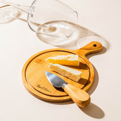 BAMBU PEYNİR KESME TAHTASI VE BIÇAK SETİ 19.5X14CM - TANTİTONİ (1)