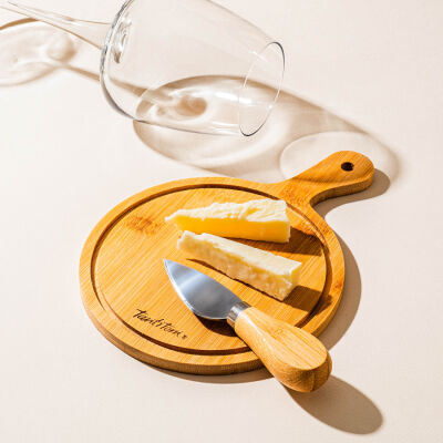 BAMBU PEYNİR KESME TAHTASI VE BIÇAK SETİ 19.5X14CM - 2