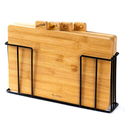 BAMBU STANDLI 4LÜ KESME TAHTASI SETİ 28X20CM - TANTİTONİ