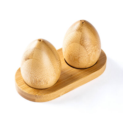 BAMBU STANDLI EGG TUZLUK BİBERLİK SETİ - 1