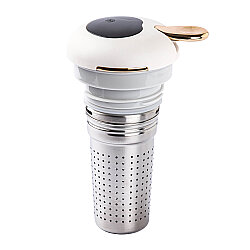 BEJ ÇİFT KATMANLI SÜZGEÇLİ PASLANMAZ ÇELİK ÇAY TERMOSU 1.2L - 4