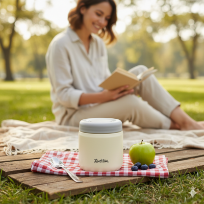 BEJ PASLANMAZ ÇELİK YEMEK TERMOSU 480ML - 5