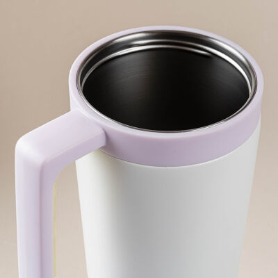 BEYAZ PİPETLİ PASLANMAZ ÇELİK TERMOS BARDAK 1.2L - 2