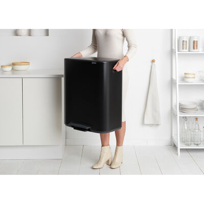 BO MATT BLACK PEDALLI ÇÖP KUTUSU 60L(PLASTİK İÇ KOVALI)