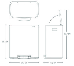 BO MATT STEEL FPP PEDALLI ÇÖP KUTUSU 60L - 3