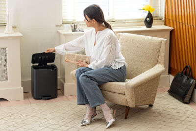 BO MINERAL INFINITE GREY PEDALLI ÇÖP KUTUSU 12L - 2