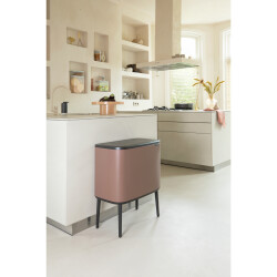 BO SATIN TAUPE DOKUNMATİK ÇÖP KUTUSU 11+23L - 2
