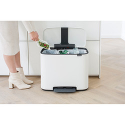 BRABANTIA - BO WHITE PEDALLI ÇÖP KUTUSU 11+23L (1)