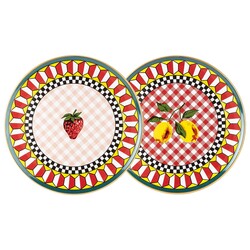 CAM MEYVE DESENLİ 2Lİ SERVİS TABAĞI SETİ 26CM - Tantitoni