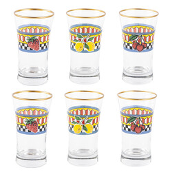 CAM MEYVE DESENLİ 6 PARÇA MEŞRUBAT BARDAĞI SETİ - TANTİTONİ