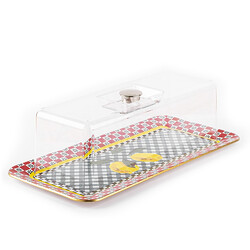 CAM MEYVE DESENLİ BATON 2 PARÇA FANUS SETİ 20X40CM - Tantitoni