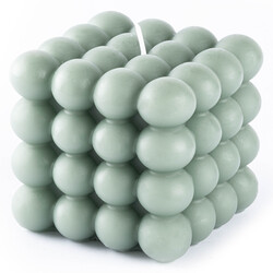 YEŞİL KARE BUBBLE MUM 320GR 7.5X7.5X7.5CM - Tantitoni