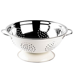 BEYAZ PASLANMAZ ÇELİK AYAKLI SÜZGEÇ 28X13CM - Tantitoni