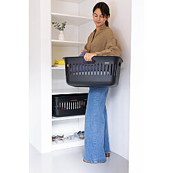COLLECT-IT BLACK PLASTİK ÇAMAŞIR SEPETİ 40L - BRABANTIA (1)