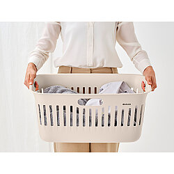 COLLECT-IT SOFT BEIGE PLASTİK ÇAMAŞIR SEPETİ 40L - BRABANTIA (1)