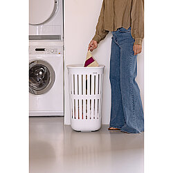 COLLECT-IT WHITE PLASTİK ÇAMAŞIR SEPETİ 55L - BRABANTIA (1)
