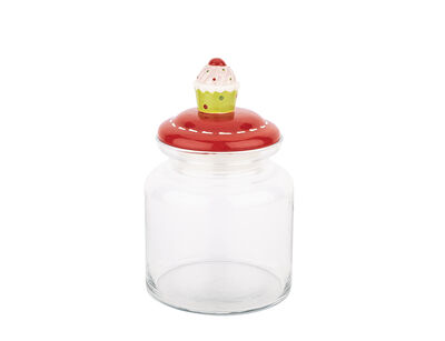 CUPCAKE SERAMİK KAPAKLI KAVANOZ 1085ML