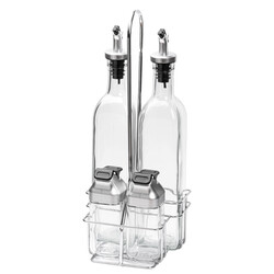 METAL STANDLI 4LÜ CAM SOSLUK SETİ - KORUMA KAPAKLI 500ML/100ML - 1