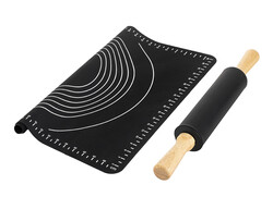 FÜME 2Lİ SİLİKON HAMUR AÇMA MATI VE MERDANE SETİ - TANTİTONİ