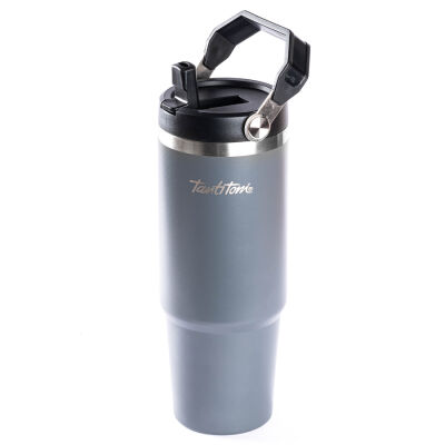 FÜME PASLANMAZ ÇELİK TUTMALI PİPETLİ TERMOS BARDAK 900ML - 1