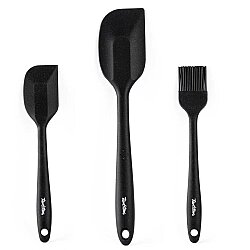 FÜME RENKLİ 3LÜ SİLİKON SPATULA VE FIRÇA SETİ - Tantitoni
