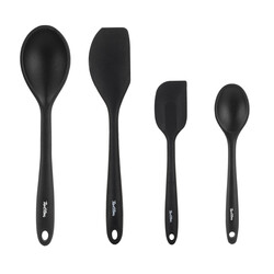 FÜME RENKLİ SİLİKON 4LÜ KAŞIK VE SPATULA SETİ - Tantitoni