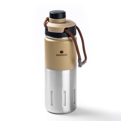 HAKİ ÇİFT KATMANLI PASLANMAZ ÇELİK TERMOS SU ŞİŞESİ 500ML - 1