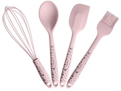 KALP DESENLİ SİLİKON PEMBE 4LÜ BÜYÜK HAZIRLIK SETİ - TANTİTONİ