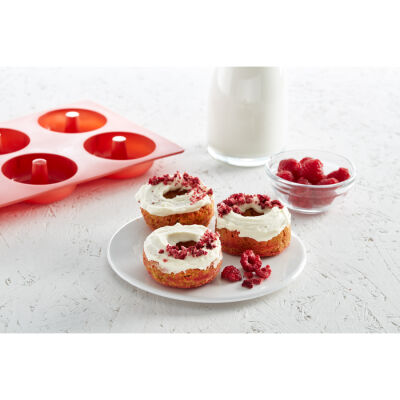 KIRMIZI SİLİKON 6LI DOUGHNUT KALIBI - 4