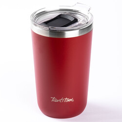 KIRMIZI ÇİFT KATMANLI KAPAKLI TERMOS BARDAK 590ML - Tantitoni