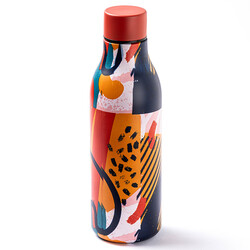 KIRMIZI DESENLİ PASLANMAZ ÇELİK TERMOS 550ML - Tantitoni