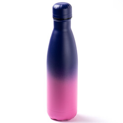 LACİVERT PEMBE GEÇİŞLİ PASLANMAZ ÇELİK ŞİŞE TERMOS 500ML - Tantitoni