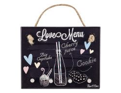 LOVE MENU DİKDÖRTGEN ŞEKİLLİ SERAMİK DUVAR ASKISI 15X20CM - TANTİTONİ