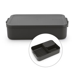 MAKE TAKE DARK GREY PLASTİK BÜYÜK BOY BÖLMELİ YEMEK TAŞIMA KABI 2L - Brabantia
