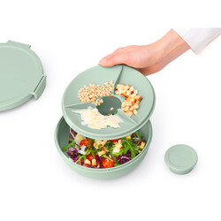 MAKE TAKE JADE GREEN PLASTİK BÖLMELİ YEMEK TAŞIMA TABAĞI 1.3L - BRABANTIA (1)