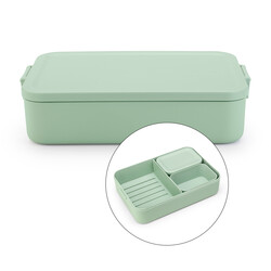 MAKE TAKE JADE GREEN PLASTİK BÜYÜK BOY BÖLMELİ YEMEK TAŞIMA KABI 2L - 1