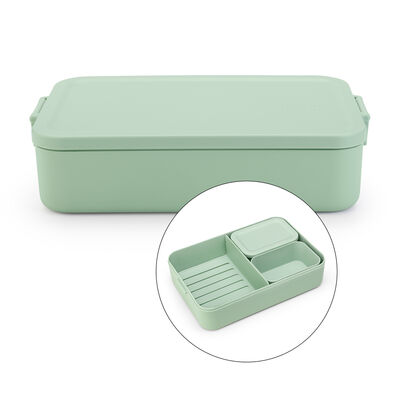 MAKE TAKE JADE GREEN PLASTİK BÜYÜK BOY BÖLMELİ YEMEK TAŞIMA KABI 2L - 1